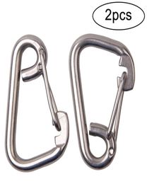 Carabiner Clip Rope Buckle Lock 2pcs 516inch 8mm Stainless Steel Spring Hook Carabiner Marine Grade Safety Clip4029896