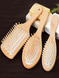 Wood Comb Professional Healthy Paddle Cushion Hair Loss Massage Brush Hairbrush Scalp Hair Care Healthy bamboo comb1557028