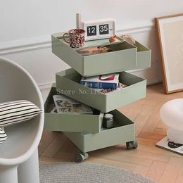 360 Rotating Cabinet Movable Bedside Table Sofa Side Cabinet Locker Drawer Cosmetics Storage Cabinet Nail Shop Trolley Cart