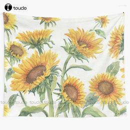 Tapestries Blooming Sunflowers Tapestry Wall Hanging For Living Room Bedroom Dorm Home Decor Printed