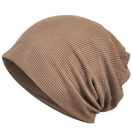 Berets Breathable Sun Protection Turban Dual-use Hat Scarf Beanie Neckerchief For Women (Coffee)