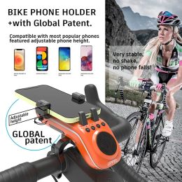 UPPEL 10 in 1 Bike Phone Holer with Power Bank Waterproof Phone Holder Bicycle with Front Light Bluetooth Speaker MTB Support