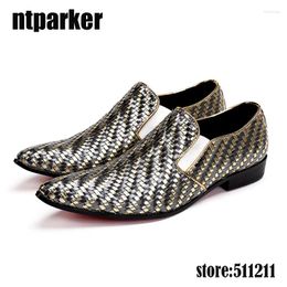 Casual Shoes Ntparker Luxury Super Star Fashion Men Dress Loafers Patterned Leather Summer Slip-on Pointed Toe Big Size US12
