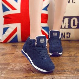 Fitness Shoes Men Boots Winter For Lace-Up Style Fashion Sneakers Casual Plush Keep Warm Youth Cotton Snow