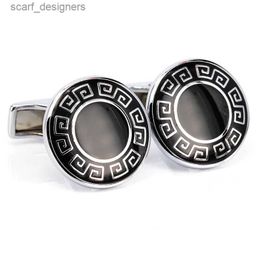 Cuff Links High Quality Vintage Cufflinks for Mens New Brand Men Jewellery Silver Colour Cufflinks for Wedding 2016 Christmas Gift Y240411