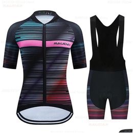 Racing Sets Womens Cycling Jersey 2024 Team Raudax Summer Clothing Sport Mtb Bicycle Bike Uniform Triathlon Drop Delivery Sports Outdo Otzub