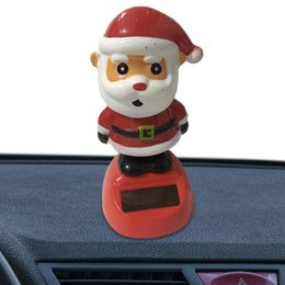 Universal Car Ornaments Christmas Solar Dancing Toys Car Dashboard Decorations Santa Snowman Penguin Swing Figurines Ornaments