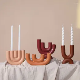 Candle Holders Nordic Simple Ins Style Ceramic Holder Desktop Home Decoration Ornaments Living Room Table Modern Decor