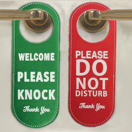 Bulletin Board Double-sided Make Up Room Cleaning Label Door Hanger Tags Do Not Disturb Signs Door Knobs Hanger Pendant NEW