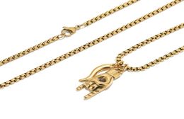 Pendant Necklaces Portafortuna Italian Lucky Hand Horn Anti Evil Good Luck Double Protection Amulet Charms Box Chain Necklace Stai5588481