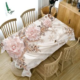 Simple and Elegant Floral Print Anti-fouling Tablecloth Rectangular Wedding Coffee Table Tablecloth Kitchen Table Decoration