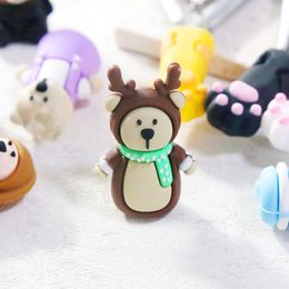 Cute Bear Deer Nipper Protective Cover Tweezers Cap Cover Silicone Manicure Nail Scissors Shell Pedicure Tools Nipper Cover