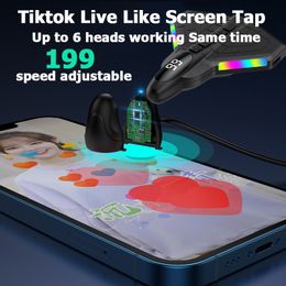 199 level adjust Mute Screen Tap Tiktok like tap Live Stream Led Breathing lamp Auto-clicker Finger Click Game For ios android