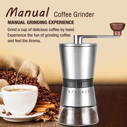 Manual Coffee Grinder Portable Espresso Grinders With Ceramic Burr Hand Grinder Coffee Mill For Turkish Drip Coffee French Press