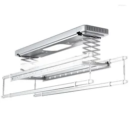 Hangers Electric Clothesline Ceiling Dryer Intelligent Lifting With Lights Balcony Space Aluminium Rod Laundry Hanger