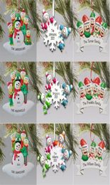 Christmas Ornaments Decorations Quarantine Survivor Resin Ornament Creative Toys Tree Decor For Mask Snowman Hand Sanitized Family1674366