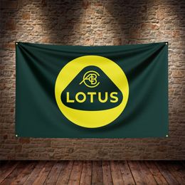3X5Ft Lotus Racing Flag Polyester Digital Printing Car Banner For Decor