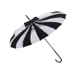 50pcs Umbrella Black And White Stripes Long Handles Bumbershoot Pagoda Creative Fresh Pography Umbrellas Straight Rod Bent Hand5070647