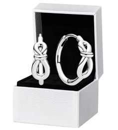 925 Sterling Silver Infinity Knot Hoop Earrings Original box for Women Girls Earring7317865