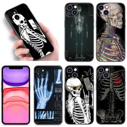 Radiological Human Organs Phone Case For Apple iPhone 12 13 Mini 11 14 Pro XS Max 6S 6 7 8 Plus 5S X XR SE 2020 2022 Black Cover