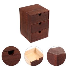 Wooden Storage Box Drawer Organizer Desktop Wood Desk Crates Drawers Tabletop Boxes Dresser Cabinet Cube Mini Outdoor Stationery