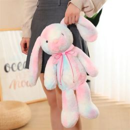 Long Ears Plush Rabbit Fantastic Rainbow Colorful Accompany Toy Stuffed Animal Bunny Soft Doll Kids Toys Birthday Christmas Gift