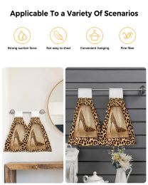 Leopard Print High Heels Custom Wipe Hand Towel Absorbent Hanging Towels Home Kitchen Wipe Dishcloths Bathroom Bath Wipe