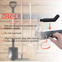 64 Inch Adjustable Tool Hanger Wall Holder for Garden Tools Garage Wall Mount Tool Organizer Rack Heavy Duty Shovel Hanger Hooks