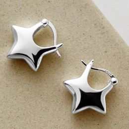 Hoop Earrings BF CLUB 925 Sterling Silver Star For Women Girl Sexy Fashion Trendy Jewellery Gift Party Wedding Pendientes