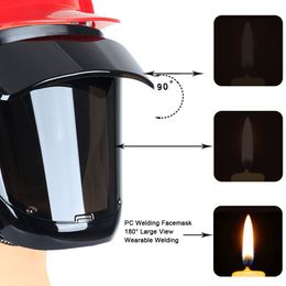 New Welding Helmet Welder Mask 180° Large View Wearable Welding Facemask High Temperature Resistant for Arc Weld Grind Cut