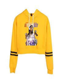 YoungBoy Never Broke Again Yellow Crop Top Hoodie Harajuku Cropped Sweatshirt Streetwear Hip Hop Long Sleeves Pullover Tops5633253