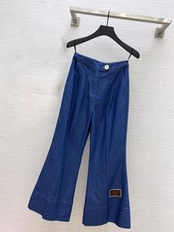 Women's Jeans Wide-legged Trousers With Waist-front Button Design Are Versatile And Stylish 2024 Summer 0412