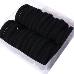 100Pcs Cloth Black Hair Bands for Women Girls Hairband High Elastic Rubber Band Hair Ties Ponytail Holder Scrunchies Accessories