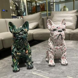 Colorful Dog Statue | French Bulldog Home Decorations | Graffiti Animal Statue Nodic Home Decor Decorative Figurines Gift For Do