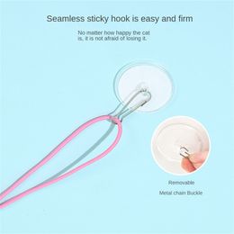 Cat Toy Sticky Disc Interactive Toy Swing Elastic Hanging Door Long Rope Teasing Playing Cat Toy Funny Self-hey Cat Accessories