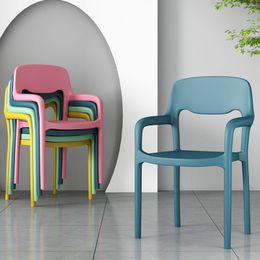 Plastic Chair Simple Household Table Nordic Creative Backrest Stool Modern Simple Leisure Furniture Muebles