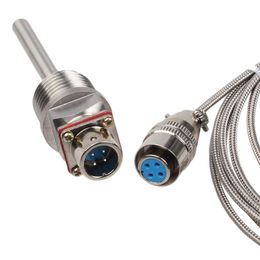 RTD PT100 Temperature Sensor 50~200mm Probe 1/2" NPT Threads with 1~5m Cable -58°F-572oF Waterproof and Oil-Proof Anti-Corrosion
