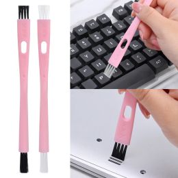 Multi-Purpose Keyboard Brush Double Head Small Portable Plastic Handle Cup Cleaner Anti Static Computer Keyboard Laptop Cleaning