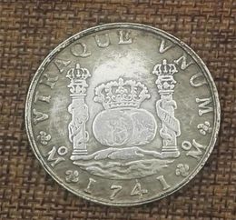 Spanish Double Column 1741 Antique Copper Silver Coin Foreign Silver Coin Diameter 38mm9578657