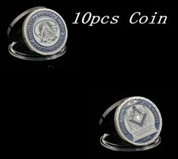 10pcs mason Masonic Lodge Masonic Craft Symbols Token Silver Plated Collectible Coin Gift Creative5014540