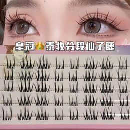 False Eyelashes Thai Makeup Segmented Fairy Beginner Self-adhesive Transparent Soft Stem Fake Wide Super Natural