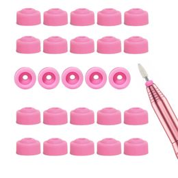 10pcs Nail Dust Protector 3/32" Shank Nail Drill Bits Anti-Dust Cover Caps for E-file Silicone Dust Stopper Pink Nail Tools