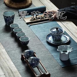 Teaware Sets Jingdezhen Blue And White Porcelain Tea Set Antique Home Gaiwan Teapot Underglaze Colour