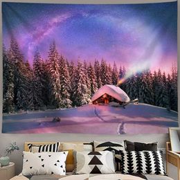 forest tree Tapestries Christmas Winter snow tapestry wall hanging home living room bed dormitory decoration R0411