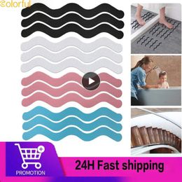 Bath Mats 6/12pcs S Shaped Anti Slip Strips Waterproof Safety Shower Treads Stickers Self-Adhesive Skid Tape For Bathtub Stairs Floor