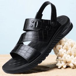 Sandals Top Layer Cowhide Men's Air Cushion Leisure Beach Shoes Sandalia Masculina Sandalias Hombre De Cuero Masculino