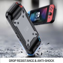 Case for Nintendo Switch OLED Protective Shell for Switch OLED Console Shockproof Back Cover Clear Hard PC + Soft Silicone Capas