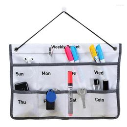 Storage Bags Wall Pocket Calendar Mount Fabric Pouch Living Room Bedroom Bathroom Space Saving Organizer Monthly/Weekly