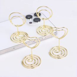 12pcs Wedding Table Sign Stand Metal Place Card Holders Photo Number Name Clip Stands for Wedding Birthday Party Home Decoration