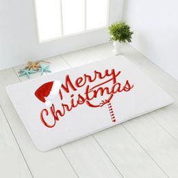 Merry Christmas Theme Doormat Kitchen Mat Xmas Bedroom Entrance Doormat Living Room Carpet Bathroom Non-Slip Entrance Rug